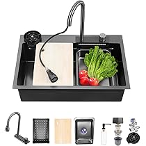 Lavello Cucina In Acciaio Inox 86x50cm - 1 Vasca, Con Rubinetto, Grigio Scuro, Nanotecnologia - Foto 9