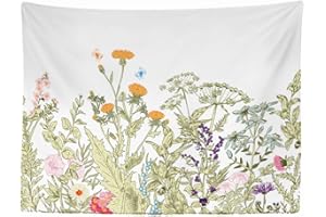 Ulticool - Appeso a Parete Decorazione - Floreale Fiori Selvatici Vintage Retrò - 200 x 150 cm Grande Murale Manifesto - Accessori Casa Soggiorno Camera da Letto Soffitto