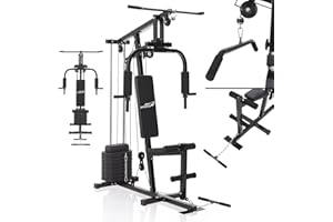 ‎ARTSPORT ArtSport Kraftstation ProfiGym 2000 mit Latzug- & Butterflystange, Seilzug & Beinstrecker - 9 Gewichte mit 40kg - Multistation Krafttraining Zuhause