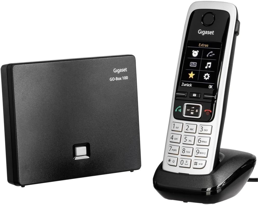 Gigaset C430A GO - Teléfono Fijo analógico (Pantalla de 1.8" TFT, Agenda telefónica 200 entradas, DECT/Gap, 30 Tonos de Llamada), Plateado