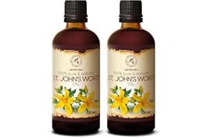 ‎AROMATIKA TRUST THE POWER OF NATURE Johanniskrautöl set 2х100 ml – Natürliches Rotöl – Hypericum perforatum – Johanniskraut Mazerat – Pflegeöl für Gesicht, Körper, Haut & Haare – Massageöl – St. John’s Wort Oil