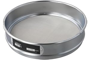 SNOWCHECKING Verchromtes Sieb 20cm für Probenprüfung 304 Edelstahlgeflecht in 4 und 600 Maschengrößen (100 Mesh)