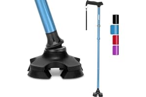 Rehand Bastón para Hombres y Mujeres, Plegable, Ajustable, Ligero, Pivote Autónomo, Agarre de Mango Suave, con Bolsa de Viaje, Bastones para Personas Mayores y Adultos