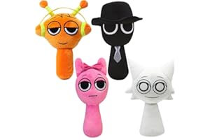 Kouipoie Sprunki Peluche 9.8" Divertente Peluche Sprunki Per Fan Di Giochi,Super Morbido Giocattolo Da Collezione,Regali Di Natale E Compleanno Per Bambini E Ragazzi Di 6+Anni. (4PCS)