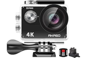 AKASO Action Cam 4k30FPS 20MP - Unterwasserkamera 170°Ultra Weitwinkel Full HD WiFi Action Kamera mit 2 Zoll LCD Bildschirm 2.4G Fernbedienung und 2x1050mAh Akkus