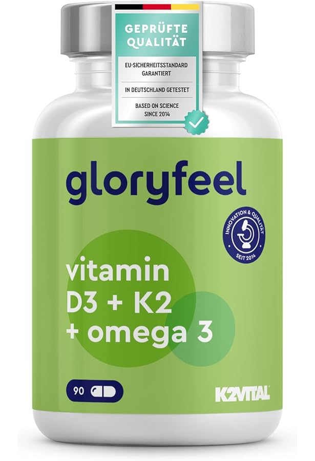 Integratore Vitamina D3 5000 UI + K2 MK7 1200 Mcg - 120 Capsule, Qualità Premium, Vegan