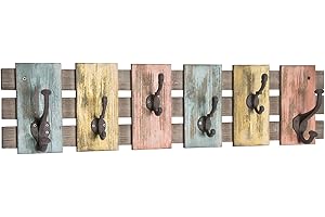 HAKU Möbel Appendiabiti da parete, legno massello, colorato vintage, L 81 x P 11 x A 20 cm