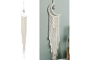 JOHOTONE Dreamcatcher Handmade Moon Dream Catcher Macrame Wall Hanging Decoration for Home Christmas Wedding Party White