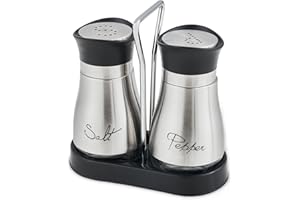 CCHONG Pack of 2 Salt and Pepper Pots Salt and Pepper Shaker Salt and Pepper Set Salt Shaker Salt Pot Kitchen Accessories (Silver)