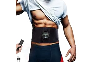 Yonars EMS Muskelstimulator, Bauchmuskeltrainer Trainingsgerät, EMS Trainingsgerät Tragbarer Muskelstimulator, 6 Modi & 18 Intensitäten, USB-Wiederaufladbarer
