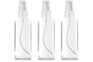 MOMENT Plastic Spray Bottles, 2oz/50ml Plastic Spray Clear Empty Fine Mist Plastic Mini Travel Bottle Set Bottles Refillable Liquid Containers, Transparent White (3PACK)
