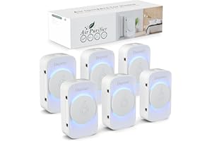 Purificatore d'aria, Dayear Mini Air Purifier Plug In Negative Ion Air Purifier for Home/Bedroom,3 modalità di illuminazione a LED,Purify Smell, adatto per servizi igienici, Living Room/Pet Room/6 pz