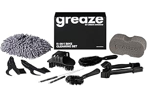 ‎URBAN ZWEIRAD greaze Fahrrad Reinigungsset - Fahrradpflege Set - Kettenbürste + Reinigungsbürste für Fahrradkette - Ritzel Claw Bürste - Kettenreinigungsgerät (11-teiliges Set)