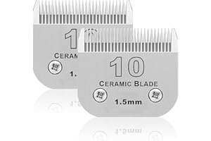 BESTBOMG - Cuchilla de repuesto para aseo de perros, compatible con las series Heiniger/Moser Max45/Andis/Oster A5 para perros, tamaño 10 # 1/16 "(1,5 mm)