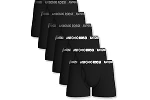 ANTONIO ROSSI (6 Pack Mens Boxers Shorts Open Fly - Keyhole Trunks Fitted Boxer - Super Soft Cotton, No Itchy Labels, Breathable, Moisture Wicking - Men's Underwear Multipack