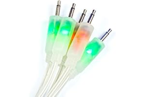 Heinakroon LED CV Patch Cables Eurorack Modular Test Leads, 5-Pack, Transparent (11.8)