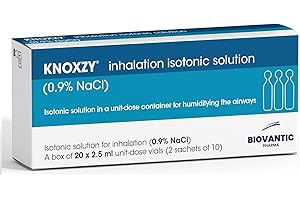 KNOXZY Isotonic Saline Solution 0.9% - Sodium Chloride NaCl - Inhalation Saline Solution – 20 X 2.5 ml Unit Dose Vials