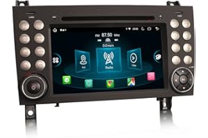 Erisin 8-Kern 4GB RAM+64GB ROM Android 13 Autoradio Mit GPS Navi für Mercedes-Benz SLK Klasse R171 W171 7 Zoll Touchscreen Unterstützt DVD DAB+ Wireless CarPlay DSP WiFi 4G Android Auto Bluetooth RDS