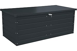Duramax Palladio Metal Cuscino Box & Panca 2.0, 1043L, con Cilindro Idraulico a Gas e Manico chiudibile, Anthracite