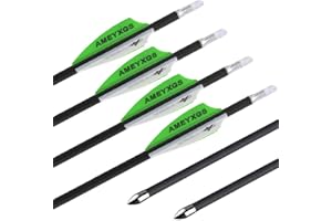 SHARROW 12pcs Archery Carbon Arrows 32" Hunting Arrows Targeting Arrows Spine 600 Carbon Fiber Arrows for Recurve Bow Compound Bow