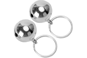 JIAHEY Clochettes Rondes pour Animaux de Compagnie, clochettes en cuivre Robustes résistantes à la Corrosion pour Animaux de Compagnie chromées avec Porte-clés pour l'extérieur pour Chien(Silver)