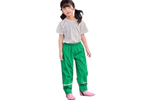 NCQiFei Pantalon De Pluie Enfant Salopette Pantalon pour Fille Et Garçon Combinaison Pantalon Impermeable Et Coupe-Vent Pantalon Respirant Outdoor avec Bande Réflé Pantalons