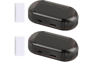 KEYQUEEN 2PCS Alarme de Voiture Lumière, L'alarme Solaire de Voiture, Alarme Voiture a Simulé Lumière LED Anti-vol Vandalisme Lumières D'alarme, Avertissement Securité Warning Système Faux Lampe Clignotante