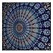 Produktbild World Wide Kart blau Tapisserie Wandteppichen Mandala indische Baumwolle Tagesdecke Picknick Bettunterlagen Decke Hippie Twin Psychedelic Bohemian Peacock Tapisserie Single Größe 139,7 x 215,9 cm Home Decor Art