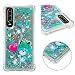 Produktbild Misstars Glitzer Flüssig Hülle für Huawei P30, Bling Transparent Weich TPU Silikon mit Muster Grün Frosch Design Backcover Ultra Slim Kratzfeste Stoßfest Schutzhülle