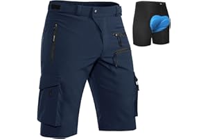 Hiauspor MTB-Hose-Herren-Kurz-Radhose-Fahrradhose-Herren Schnelltrocknend Mountainbike Hose Atmungsaktiv Radlerhose Wanderhose Cargo Trekking Bermuda Outdoor