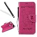 Produktbild Huawei P8 Lite 2017 Hülle,Huawei P8 Lite 2017 Case,Leeook Funny Cute Lovely Retro Elegant Rose Rot Bär DON'T TOUCH MY PHONE Muster Entwurf Leder Wallet Tasche Schutzhülle Brieftasche Bookstyle PU Schutz Etui Schale LederHülle HandyHülle Hüllen mit Strap Standfunktion Kunstleder Karteneinschub und Magnetverschluss Flip Case Cover für Huawei P8 Lite 2017 + 1 x Schwarze Eingabestift-Bear Bär,Rose Red