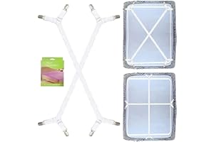 Felly Regulowane napinacze prześcieradła, 2 sztuki, elastyczne uchwyty na prześcieradło, białe napinacze do prześcieradła, z metalowymi klipsami, do prześcieradła, materaca, deski do prasowania lub sofy, białe