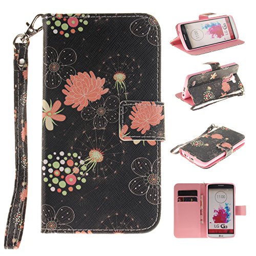 LG G3 Case,LG G3 Cover,Wallet Case for LG G3,Cozy Hut Fashion Beautiful Art Painted Pattern Flip PU Leather Fold Wallet Pouch Case Premium Leather Wallet Flip Case with Stand Credit Card ID Holders Case Cover for LG G3 - Multi-leaf flowers