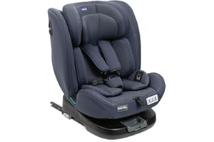 Chicco Unico EVO I'Size Classic, Silla de Coche ISOFIX para Bebés y Niños de 40 a 150 cm, Grupo 0123 Desde Recién Nacido hasta 12 Años, Giratoria 360º, Reductor, Ajustable y Protección Lateral, Azul