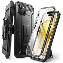 SUPCASE Custodia IPhone 16 Plus 6,7'' 2024, Protezione 360° Con Cavalletto E Clip Da Cintura, Resistente Agli Urti Militari – Nero