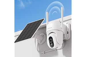 SEHMUA Telecamera Wi-Fi Esterno Batteria Senza Fili - Telecamera Esterna Ricaricabile 360° Videocamera Sorveglianza Esterno Solare Videosorveglianza Esterno Visione Notturna a Colori-1Pack