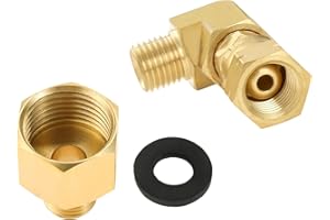 Aupoko Gas Adapter Set Verbindungswinkel 90 Grad 1/4 Zoll Links + Gasflaschen Adapter 1/2 Zoll IG x 1/4 Zoll AG für Gaskocher Gasherd Campingkocher
