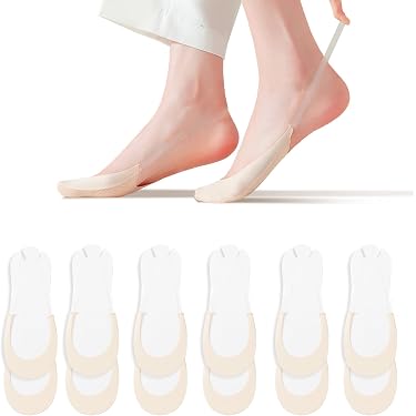 Pack De 12 Paires De Chaussettes Invisibles Femme - Coton 97% - Antidérapantes - Taille 35-40