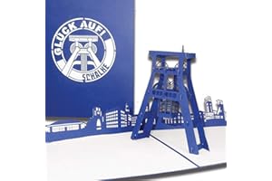 COLOGNE CARDS Kartka urodzinowa 3D "Schalke – szczęście na" – kartka pop-up Kościół Gelsenkirchen – jako prezent urodzinowy, zaproszenie, bon i pamiątka z Ruhrpot