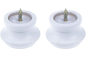 T Tulead Wood Curtain Rod Finial Screw on Curtain Rod End Caps Drapery Rod Finals White Pack of 2