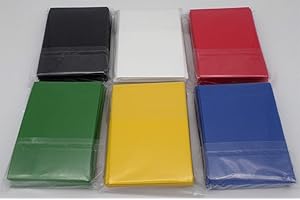 docsmagic.de 6 x 60 Mat Card Sleeves Small Size 62 x 89 - Black Blue Green Red White Yellow - YGO CFV - Mini Bustine