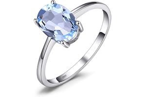 JewelryPalace Bague Ovale Naturelle Améthyste Grenat Péridot Citrine Topaz Anneau Pour Femme, Argent 925 Plaqué Or Jaune Plaqué Or Rose, Bague de Fiançailles Mariage Promise,Bijoux Cadeau Anniversaire