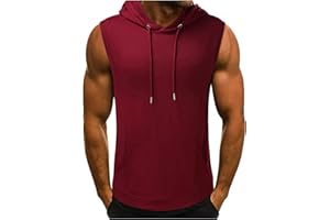 LOMELOMME Ärmellose T-Shirts Herren Festival Outfit Sommer Mit Kapuze Tanktop Sommer Trägershirt Mit Kapuze Gym T-Shirts Tshirt Mit Kapuze Lung Tanktops Unterhemd Axelshirt