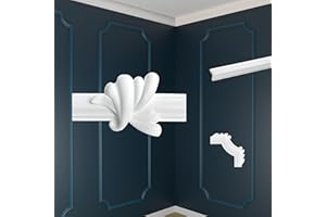 MARBET DESIGN Revestimiento mural - Decoración mural segmentada Poliestireno expandido - Segmentos Moldura de Pared Molduras de Pared Moldura de Pared Decoración (LE-18-01 160x85 mm, 4 Unidades)