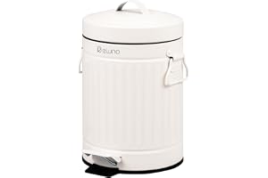 eluno Kosmetisk hink Vintage, Pedal, 3 liters kapacitet, papperskorg med mjukt stängningslock, soptunna för badrum, kök, sovrum, avtagbar plasthink