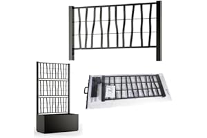 Tomaino - Kit para alzar la jardinera con espaldera de plástico, compatible con modelo Ethica Stefanplast, exterior jardín, macetas y flores trepadoras, privacidad terraza balcón (negro)