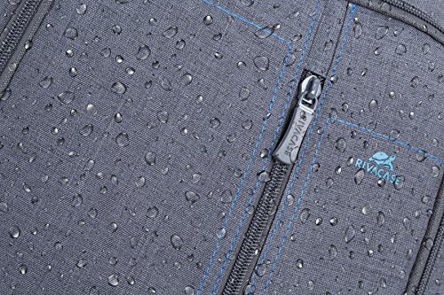RIVACASE Notebook Rucksack bis 15 6        Stilvolle Tasche aus wasserabweisenden Material und extra verst  rkten Seiten - Grau