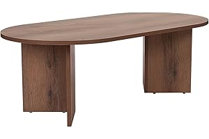 ‎HANAH HOME Stylish Walnut Coffee Table, 119 x 60 x 40 cm | 100% Melamine Coated Particle Board, 18 mm Thick | Perfect for Modern Living Rooms & Cozy Spaces