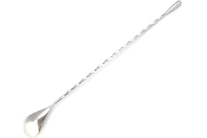 COCKTAIL7 Teardrop - Cuchara de mezcla para cócteles y bebidas - Cuchara de bar profesional 30 y 40 cm (plata, 40 cm)