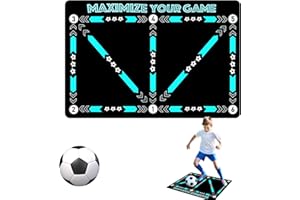 LUWOMENRE Tapis Football Entrainement,Tapis d'entraînement Football Antidérapant, Tapis d'entraînement de Football, Tapis Football Dribble Footstep d'entraînement 90 x 60 cm